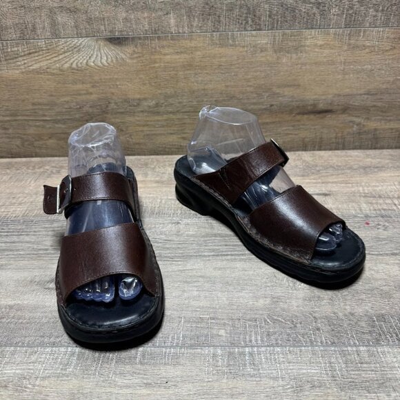 Josef Seibel Brown Leather Straps Slide Sandal Women's Size EU 39 - Picture 6 of 7